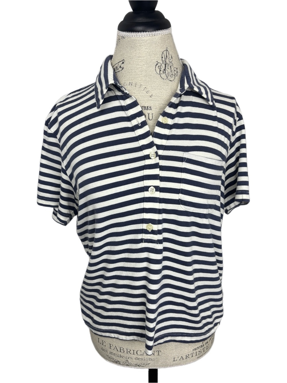 THE GREAT. Vintage Stripe The Lacrosse Polo Size 1 (Medium) Tuckernuck
